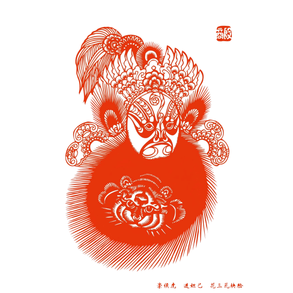 zhutu1 Paper Cuttings of Peking Opera characters AI download